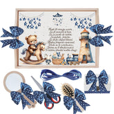 Set tavita pentru taiere mot, model tip Ursulet, bleumarin, 6 piese, 35x20 cm, REC1967/359