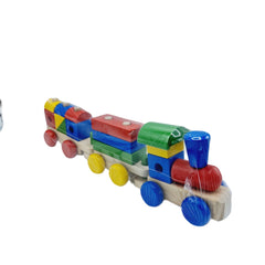 Joc educativ din lemn, model trenulet, dimensiune 44cm x 13cm x 8 cm, REC2841