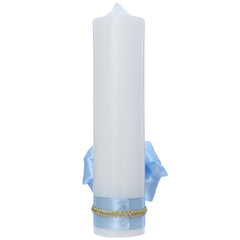 Lumanare botez cu tigru bleu, model elegant, 30x7 cm, REC5002/46