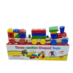 Joc educativ din lemn, model trenulet, dimensiune 44cm x 13cm x 8 cm, REC2841