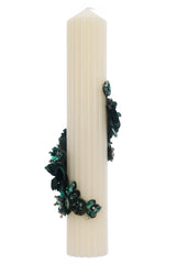 Lumanare botez cu detalii florale, 35x6 cm, REC5001/20