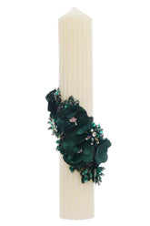 Lumanare botez cu detalii florale, 35x6 cm, REC5001/20