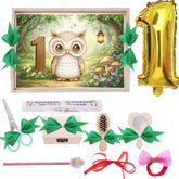 Tava pentru taiere mot/turta, model tip Bufnita, verde, 10 piese, 35x20 cm, REC1967/362