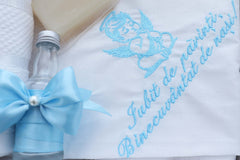 Set trusou botez cu ingeras bleu, 14 piese, REC3391