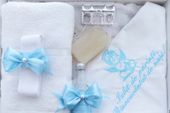 Set trusou botez cu ingeras bleu, 14 piese, REC3391