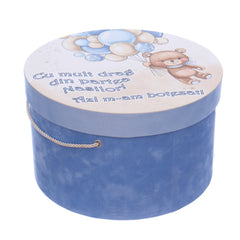 Cutie transport trusou ursulet cu baloane, albastru, REC3316