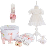 Set trusou botez elegant cu lebada, 11 piese, REC3440