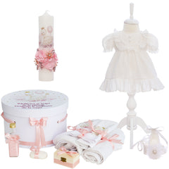 Set trusou botez elegant cu lebada, 11 piese, REC3440