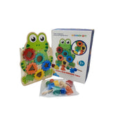 Joc educativ din lemn, model broscuta, dimensiune 29cm x 22cm x 10cm, REC2845