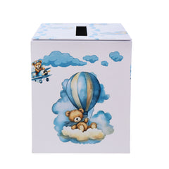 Cutie pentru strans darul la evenimente, model tip Ursulet cu baloane, 28x20x23 cm, Recostore®, REC3071