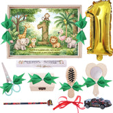 Tava pentru taiere mot, model cu Jungla, Verde, 10 piese, 35x20 cm, REC1967/372