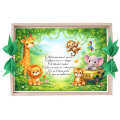 Tava pentru taiere mot, model cu Safari, Verde, 10 piese, 35x20 cm, REC1967/373