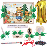 Tava pentru taiere mot, model cu Ursulet, Verde, 10 piese, 35x20 cm, REC1967/374