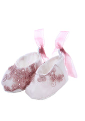 Trusou elegant pentru botez fete, roz pudrat, 13 piese, REC3399