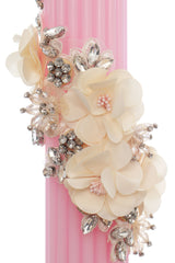 Lumanare botez cu detalii florale, 35x6 cm, REC5001/23