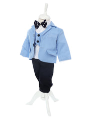Costum botez baieti, bleu compus din 5 piese, REC2600
