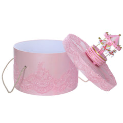 Set botez fata, trusou complet echipat, lumanare printesa, rochie, bentita, botosei, roz pudrat, model Carusel Sofia, REC3144