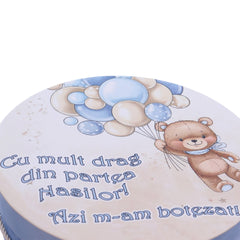 Cutie transport trusou ursulet cu baloane, albastru, REC3316