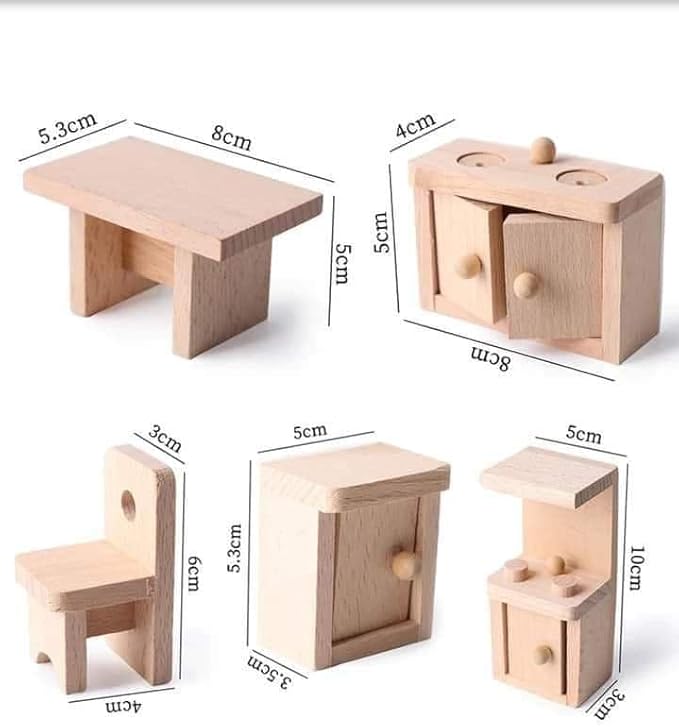 Mobilier din lemn pentru casuta papusilor, REC2857