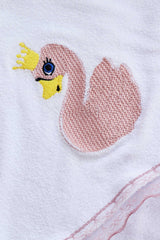 Trusou pentru botez de fete, Model Lebada, Roz pudrat, 7 piese, Recostore®, REC2631