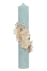 Lumanare botez design marmorat, 35x6 cm, REC5001/25