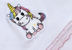 Trusou pentru botez de fete, Model Unicorn, Roz pudrat, 7 piese, Recostore®, REC2632