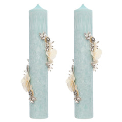 Set lumanari elegante pentru nunta/cununie, design marmorat, 2 bucati, REC5001/42