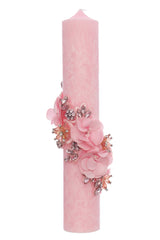 Lumanare botez design marmorat, 35x6 cm, REC5001/26