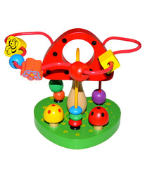 Joc educativ din lemn, tip ciupercuta, dimensiune 19cm x 13.5cm x 16cm, REC2864