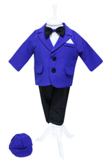 Trusou complet pentru botez de baieti, trusou brodat ursulet, lumanare cu ursulet, costum si pantofiori, albastru electric, 15 piese, Recostore®, REC2656