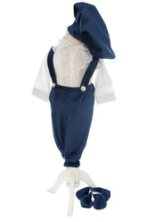 Costum cu aripi pentru botez baieti, bleumarin compus din 4 piese, camasa, pantaloni, bascuta si pantofiori, Recostore®, REC2746