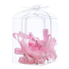 Marturii cruciulite pentru botez, set 20 bucati, funda roz, REC1968/59