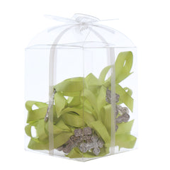 Marturii cruciulite pentru botez, set 20 bucati, funda verde olive, REC1968/74