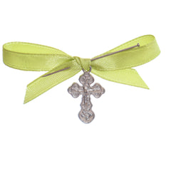 Marturii cruciulite pentru botez, set 20 bucati, funda verde olive, REC1968/74