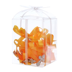 Marturii cruciulite pentru botez, set 20 bucati, funda portocalie, REC1968/70