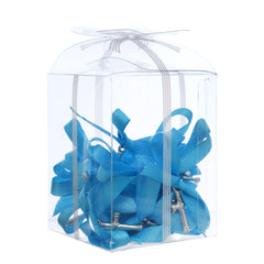 Marturii cruciulite pentru botez, set 20 bucati, funda turcoaz, REC1968/64