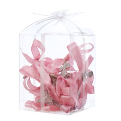 Marturii cruciulite pentru botez, set 20 bucati, funda roz pudrat, REC1968/79