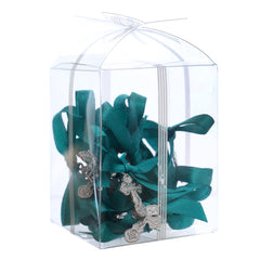 Marturii cruciulite pentru botez, set 20 bucati, funda verde menta, REC1968/73