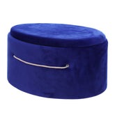 Cutie ovala transport trusou din catifea buretata, albastru, REC3327