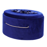 Cutie ovala transport trusou din catifea buretata, albastru, REC3328