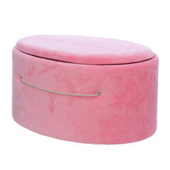 Cutie ovala transport trusou din catifea buretata, roz, REC3325
