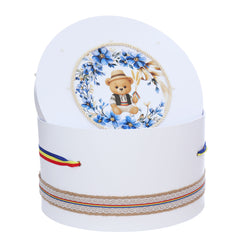 Cutie transport trusou cu ursulet taranus, alb, REC3364