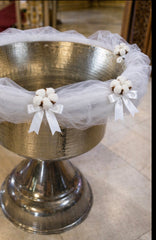 Decor cristelnita, tull alb cu flori de bumbac, 3M, Recostore®, REC5015/4