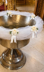 Decor cristelnita, tull alb cu flori albe, 3M, Recostore®, REC5014/9