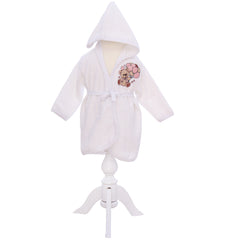 Set prima baita cu nasii, halat, prosop, saculet mirodenii si manusa, model Ursulet cu baloane, REC3284