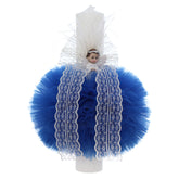 Lumanare botez, ingeras, 30x5.5 cm, albastru electric, Recostore®, REC5004/4