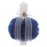 Lumanare botez, ingeras, 30x5.5 cm, bleumarin, Recostore®, REC5004/5