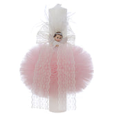 Lumanare botez, ingeras, 30x5.5 cm, roz, Recostore®, REC5004/11