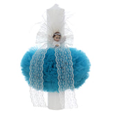 Lumanare botez, ingeras, 30x5.5 cm, turcoaz, Recostore®, REC5004/3