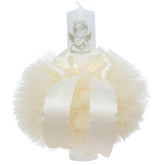 Lumanare cu ingeras de botez, ivoire, 30x5.5 cm, REC5004/29